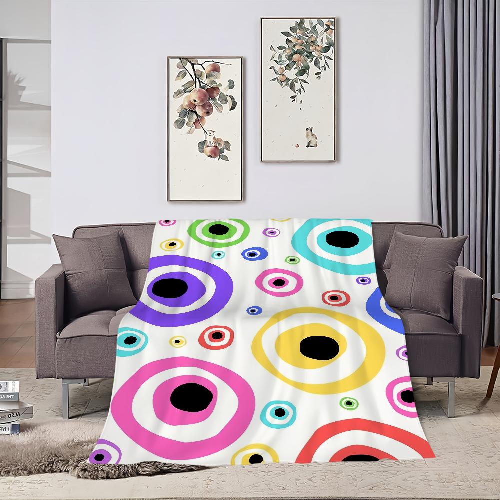 Blanket Flannel Warm Comfort Soft Plush Color Blanket For Sofa Evil Living Room Office Bedroom Travel Eye Gift