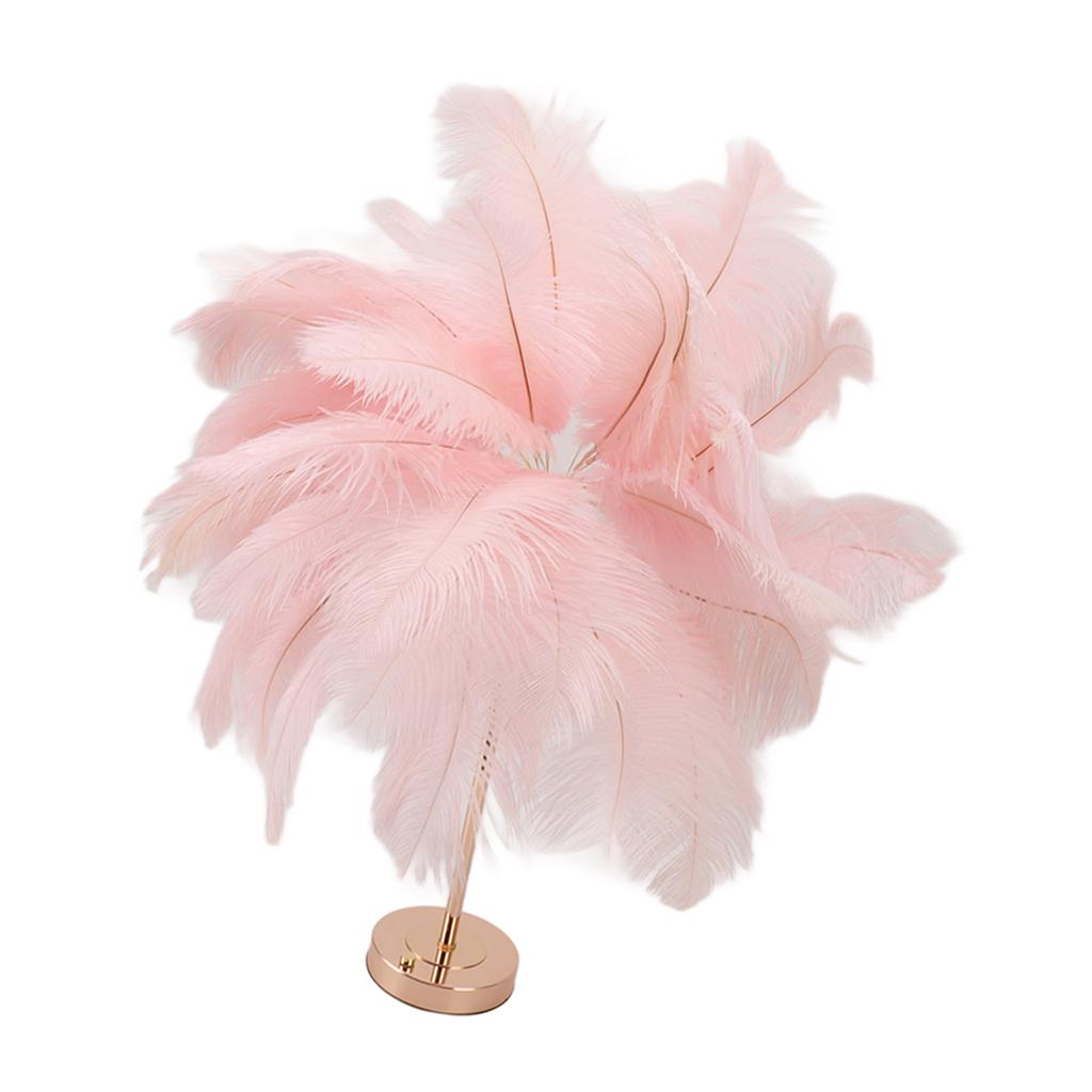 Ostrich Feather Table Lamp Rechargeable Modern Romantic Decoration Lamp Bedroom Bedside Lamp for Home Decoration