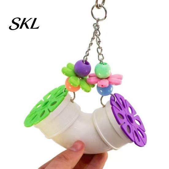 Cage Accessories for Budgie Parrot Foraging Tube Toy, Bird Chewing Enrichment Toy Parakeet Cockatiel Conure Anxiety Relief