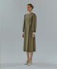 Etmont Combination Color Piping Dress Khaki Brown