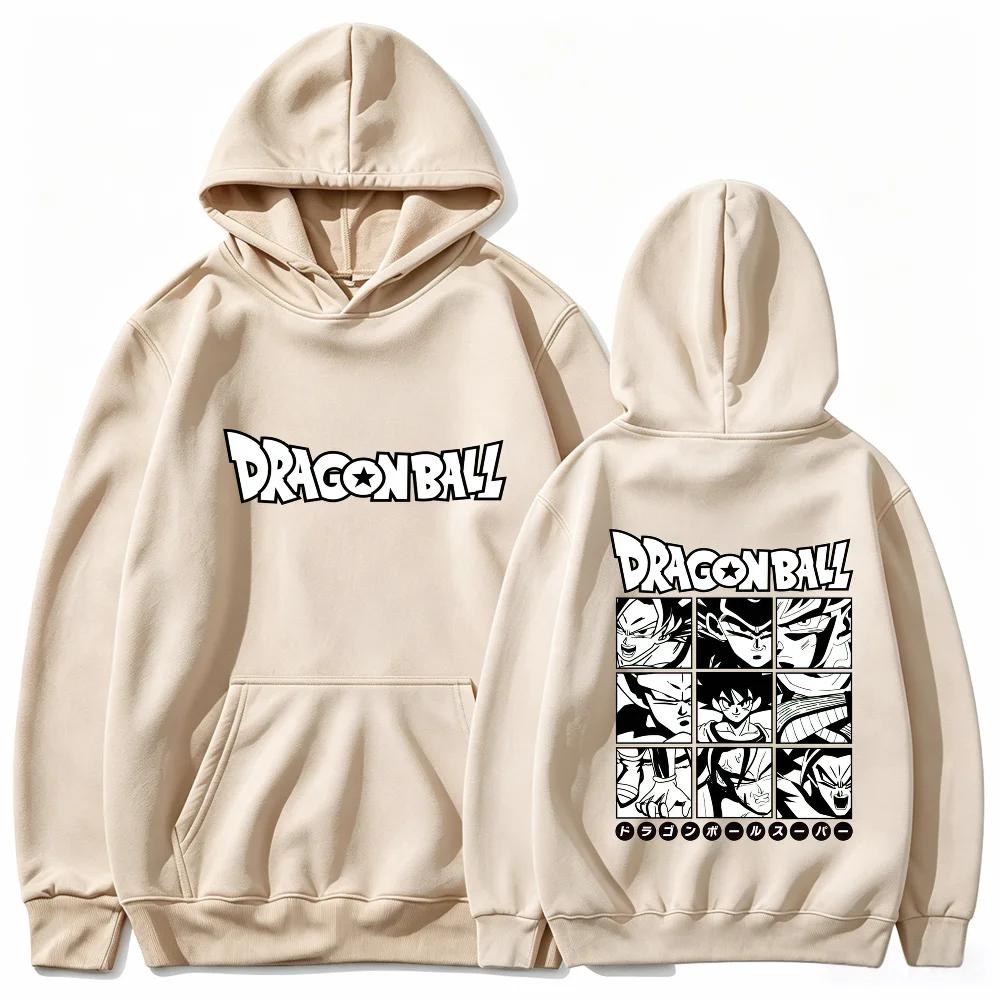 Dragon Ball Hoodie Unisex Manga Panel Character Collage Front Back Print Anime Fan Pullover Hooded Sweatshirt