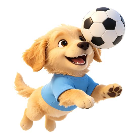 Cute Dog Soccer Window Stickers Cartoon Puppy Playing Soccer Static