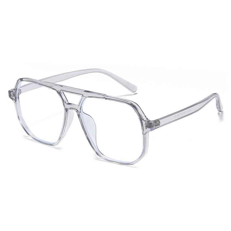

Matte Tea Retro Square Reading Eyeglasses For Female Male Anti- Blue Lightweight Prescription Eyeglasses Thick FrameDoubleBridgesEyewearUV400 Original lens 0