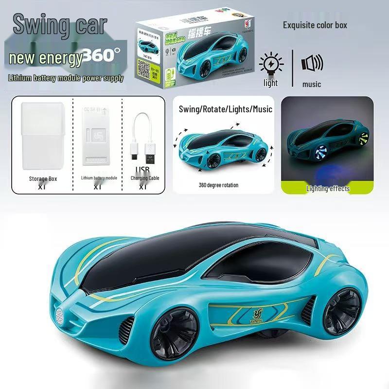 Rechargeable Light-Up Music Rocking Car Toy for Kids Upgraded [Rechargeable Module]