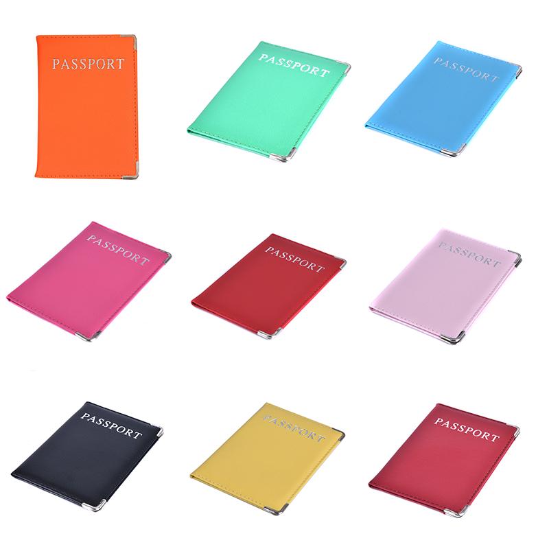 Casual Pu Leather Passport Covers Travel Id Card Passport Holder Wallet Case
