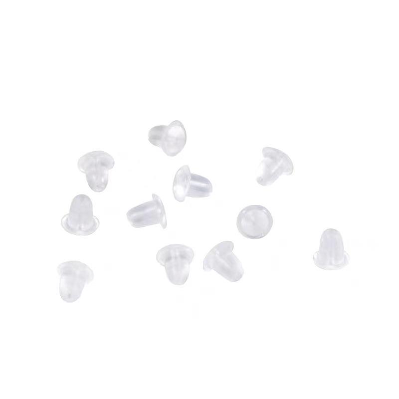 Silicone Ear PlugsTransparent Plastic Silicone Leather Ear Plugs Ear Caps Rear Ear Rings Anti-drop Ear Buckles Rubber Plug Tips