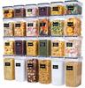 Food Containers for Storing Dry Food, Airtight, 24 Pcs.