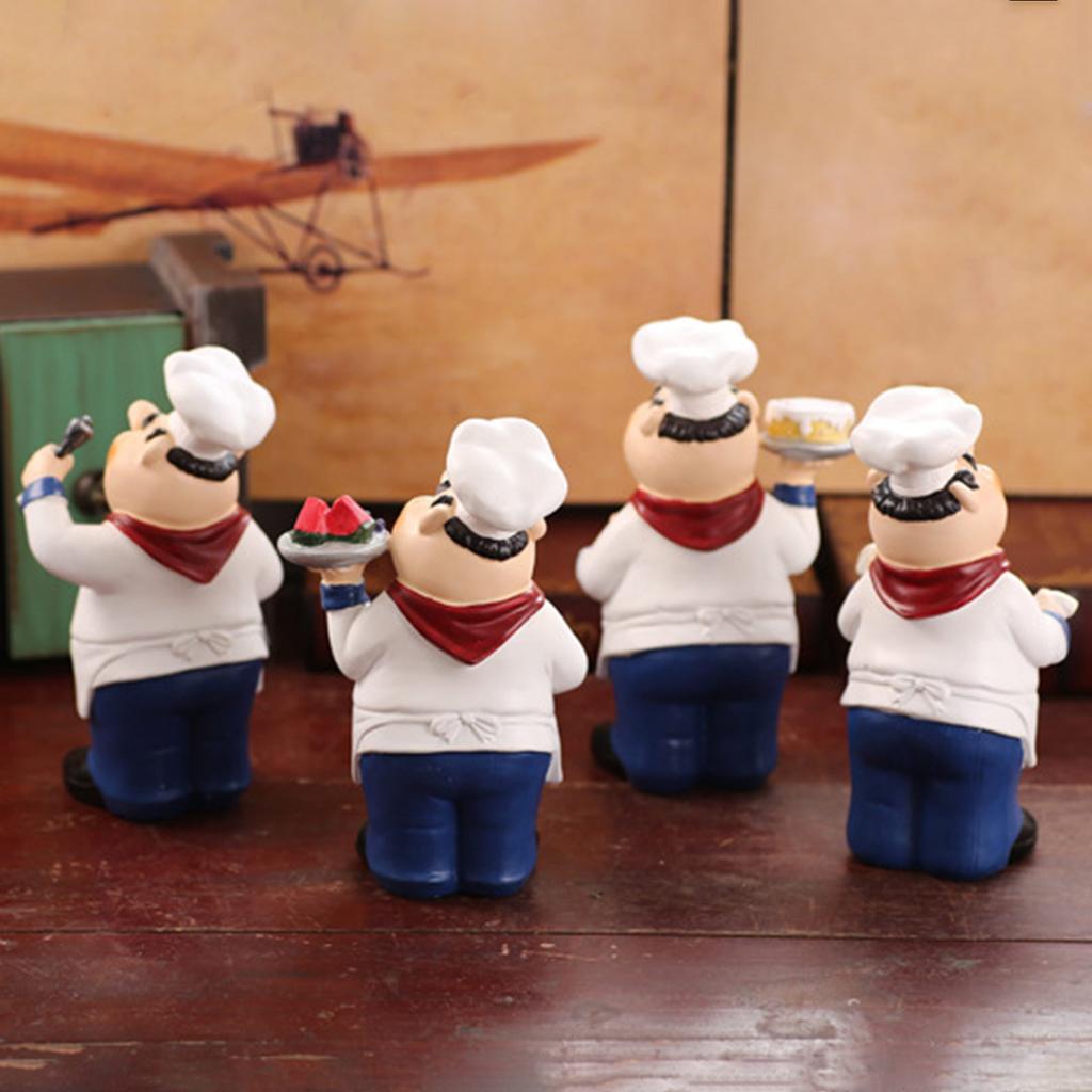 Creative Resin Chef Figurine Decoration Ornament For Kitchen Restaurant And Cafe Display