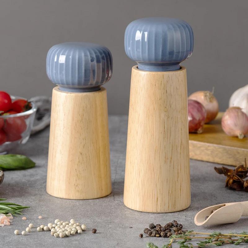 Pepper and Salt Grinder Nordic Style Manual Baysalt Spice Mill Adjustable Roughness Ceramic Core Salt Grinder Kitchen Accesorios