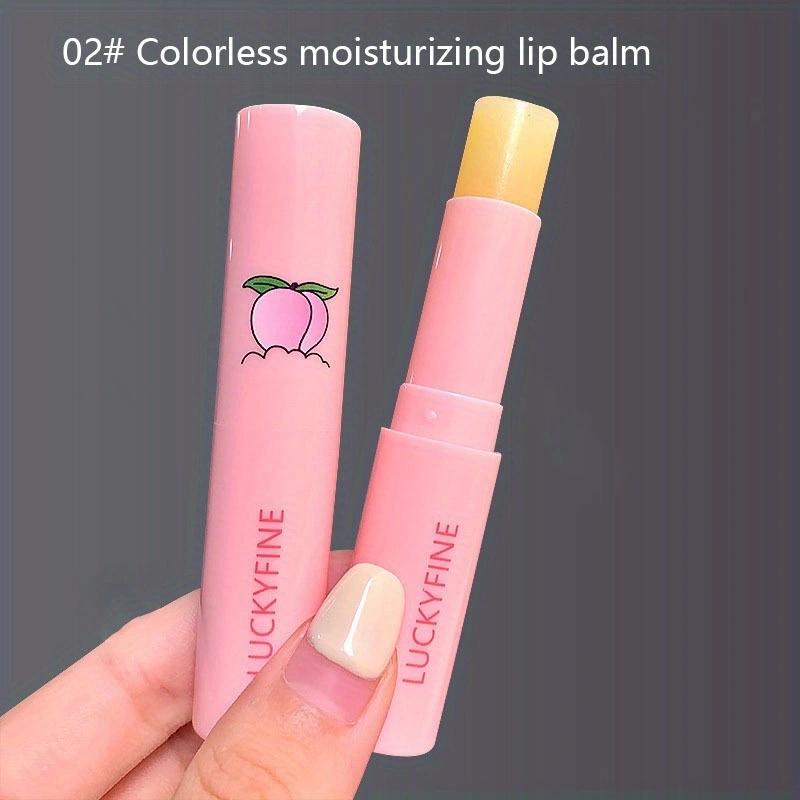 1PC Natural Peach Lip Balm Long-lasting Moisturizing Lipstick Temperature Change Color Lipstick