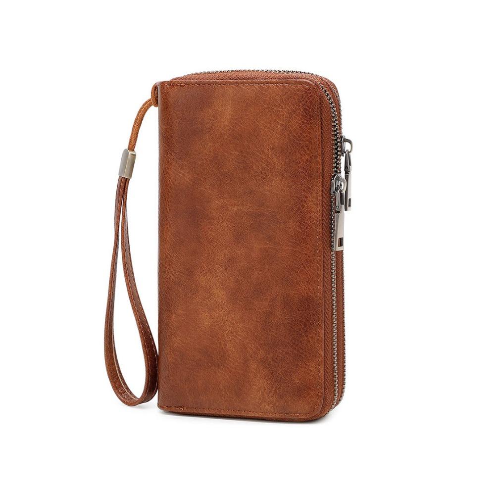 

Fashion Multifunctional RFID Blocking Wallet High-quality Large Capacity Leather Wallet PU Leather Phone Clutch Card Storage коричневый