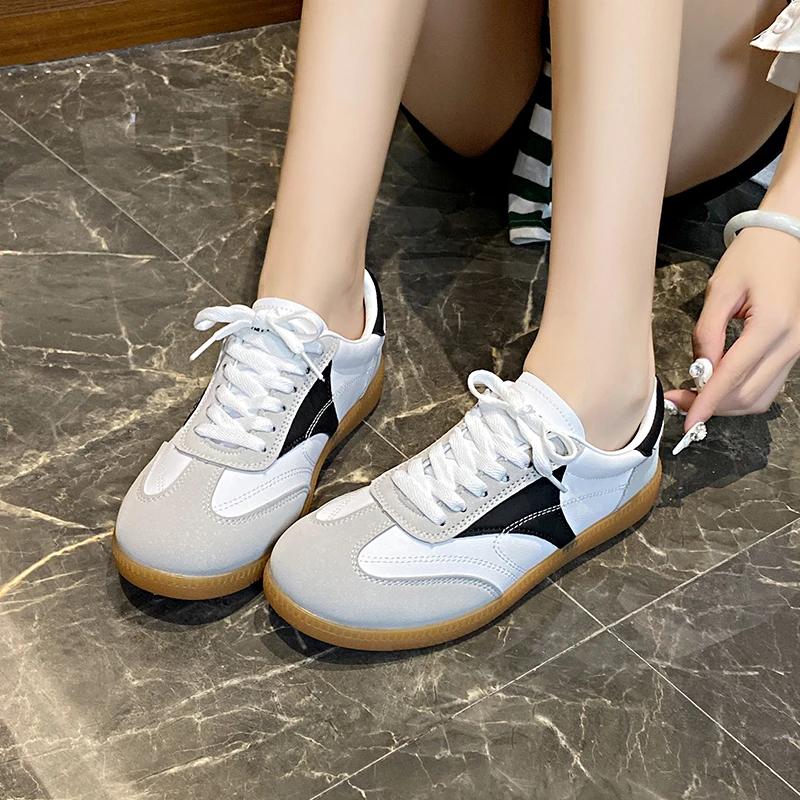 Mode Lässiger Sneaker 2024 Bequeme Übergröße Damen Sneaker Schnürschuhe Damen Sportschuhe Mode Rutschfest Frühling Herbst Damenschuh
