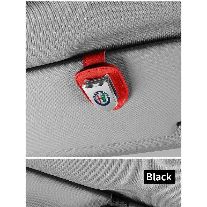 Car Auto Sun Visor Glasses Box Sunglasses Clip Card Ticket Holder Stand for Alfa Romeo Giulia Giulietta MiTo Stelvio Tonale 4C 8C Disco Volante Gloria
