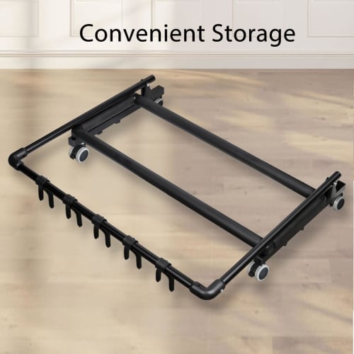 Universal Movable Black Guitar Stand with Wheels, Metal Multi-Guitar Display Rack for Band, Stage, Bass, Acoustic, and Electric Guitars (FL-11W)