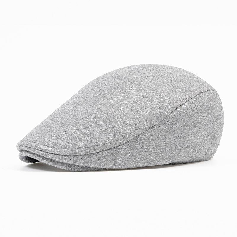 Cotton Big Head Circumference Cap for Men Women Autumn Winter Warm Forward Cap Solid Color Beret British Newsboy Cap