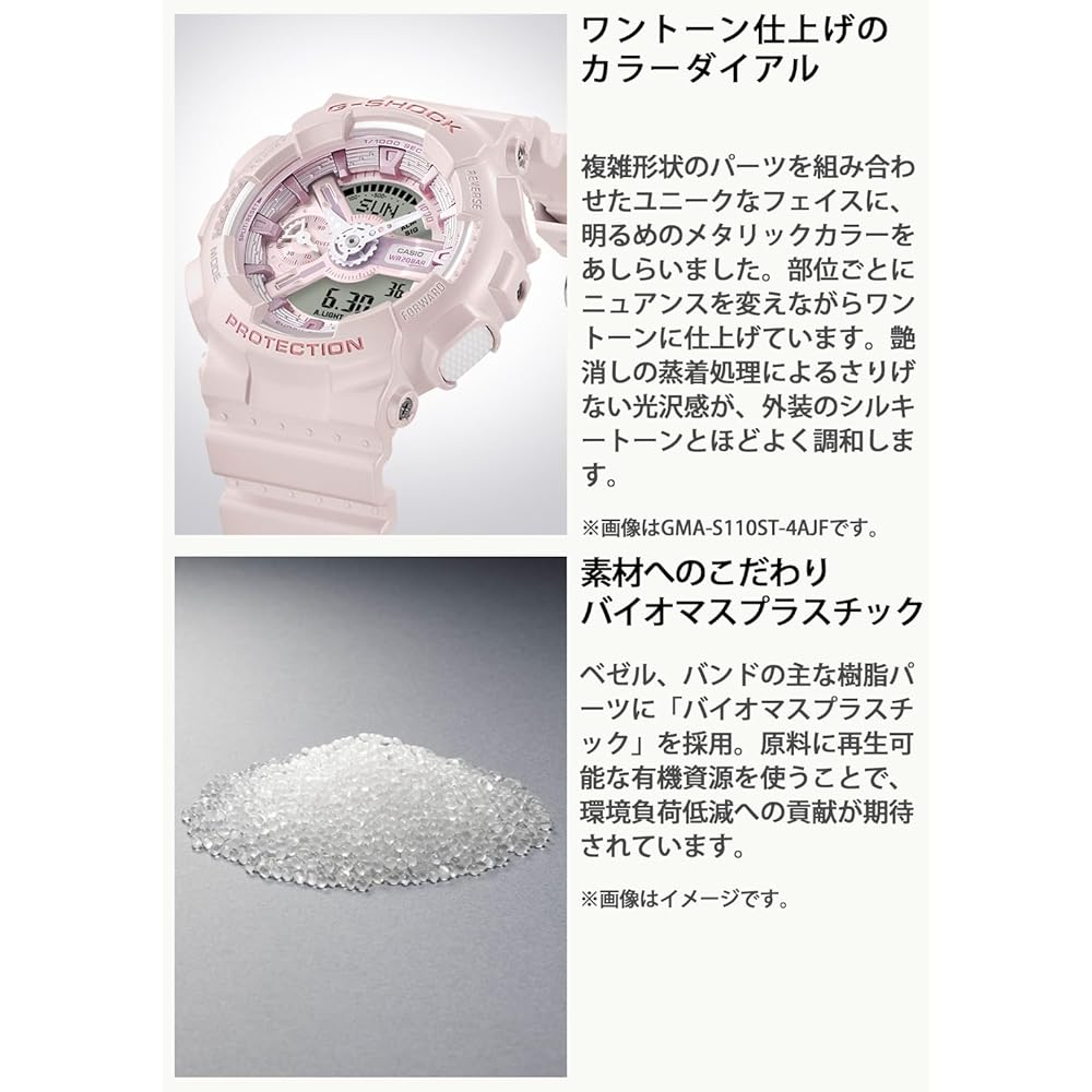 Casio G-Shock GMA-S110ST-7AJF Mid-Size Women's Watch Eco-Friendly Material White