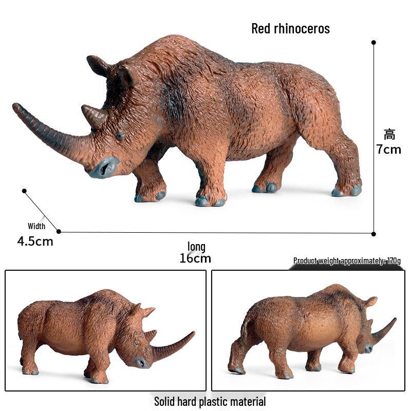Wild Safari Animal Figurines: Giraffe, Elephant, Rhinoceros, Brown Bear, Tiger, Lion, Leopard, Hippopotamus - Solid Cognitive Toys