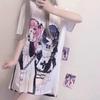 TrendHub Y2k Aesthetic Cute Cartoon Print Round Neck Short-sleeved T-shirt Women Casual Loose  Top Japanese Kawaii Tees