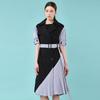 Bunderghost Puff Short Sleeve Asymmetrical Trench Dress (Black)