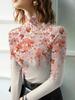 Women's Cheongsam Collar Long-sleeved T-shirt, Suitable for Women, Regular Version, Suitable for All Seasons
