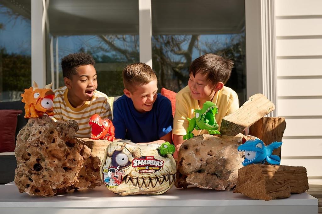 Smashers Dino Island Figursett av ZURU T-Rex (Rød Dino)
