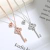 Simple Key Lock Pendant Necklace Fashion Short Chain For Women With Micro-Set Zircon Collarbone Necklace