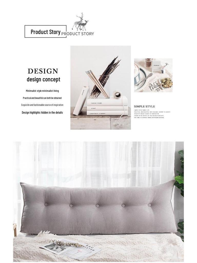 Korean Velvet Nordic Triangle Headboard Cushion: Removable, Washable, Tatami Soft Pack, Lumbar Support, Large Backrest Pillow