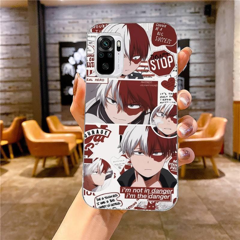 Shoto Todoroki Phone Case For Xiaomi 12 11T 10 9 Redmi Note 11 10 10S Pro Redmi 9 9A 8 Transparent Phone Cover