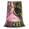 Wicked Elphaba & Glinda Tonal Knitted Blanket Magic Movie Flannel Throw Blankets Bedspread Soft Warm Breathable Plush Thin Quilt