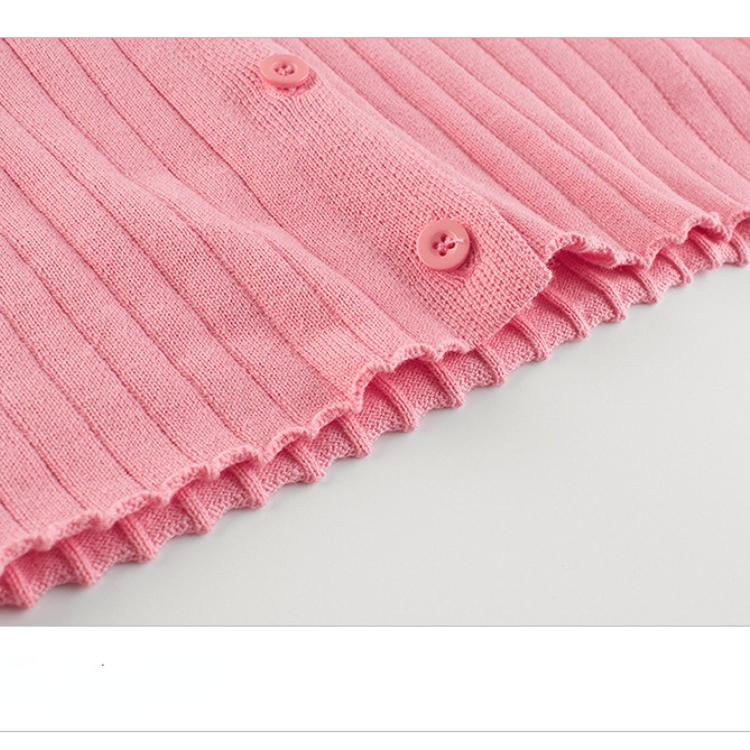 High Quality Girl's Cardigan Sweater Children's Solid Color Knitwear Baby Clothes