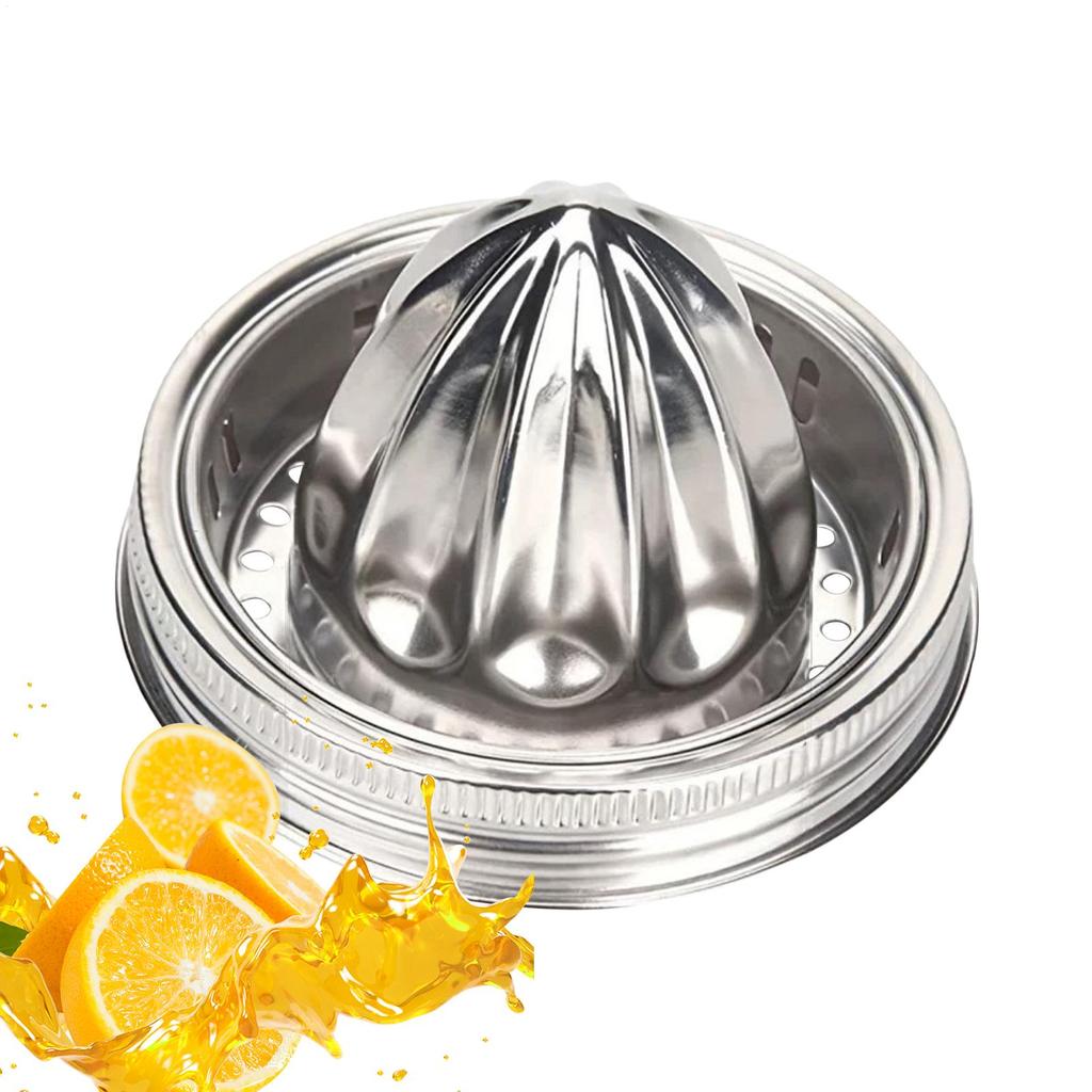 Citrus Reamer For Wide Mouth Jar Reusable Citrus Reamer Stainless Steel Juicer Lid Handle Leak-Proof Bottle Cap Manual Juice