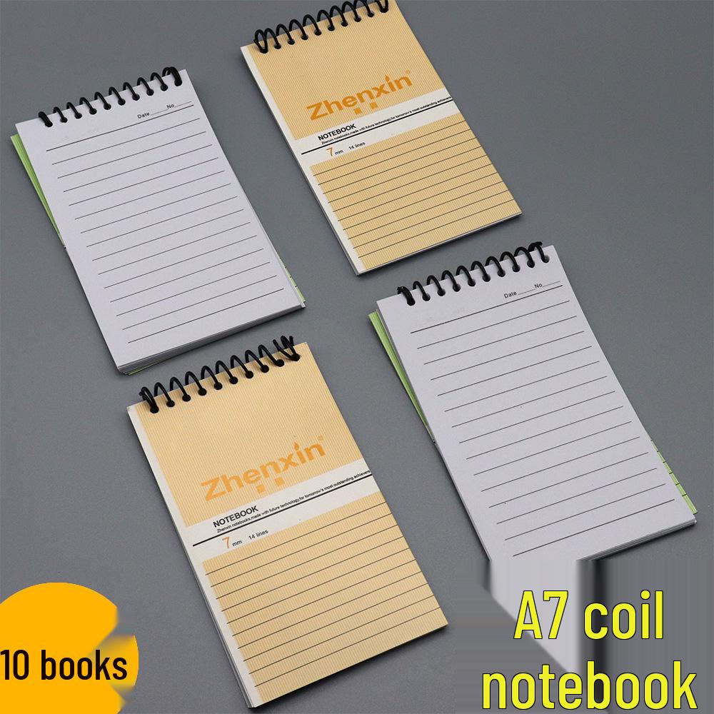 Portable A7 Spiral Notebook: Softcover for Notes, Drafts, Exercises & Meetings 10 notebooks (60 pages each)