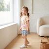 New Summer T-Shirts For Girls Stylish Printed Children'S Tops With Round Neck And Short Sleeves For Toddlers And Young Children
