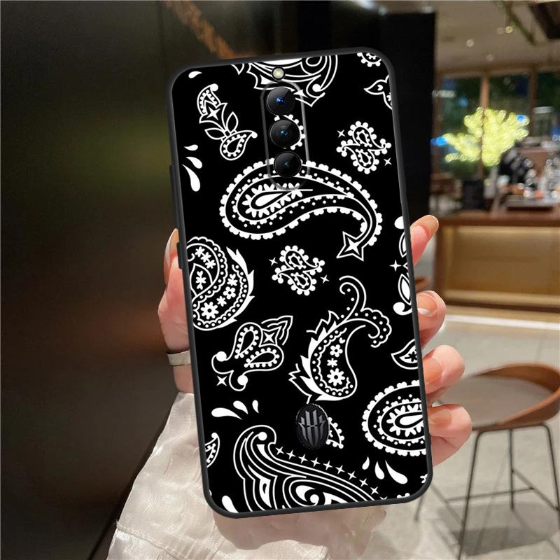 Black Bandana Paisley Case For ZTE Nubia Red Magic 10S 9S 8S 10 9 8 11 Pro Plus 6 7 6S 7S For RedMagic 10 Air Cover