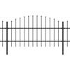 Spear Tip Garden Fence Steel 537 X 100 Cm Black