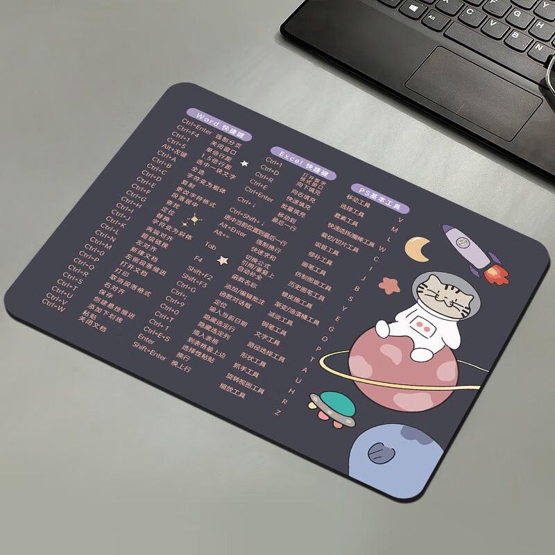 Fumide Утолщенный коврик для офисной мыши с горячими клавишами, настольный коврик и 3 кошачьих колпачка для клавиш