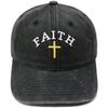 Hot Sale FAITH Alphabet Embroidery Baseball Cap Washed Retro Daddy Hat Men's and Women's Casual Shade Daddy Hat