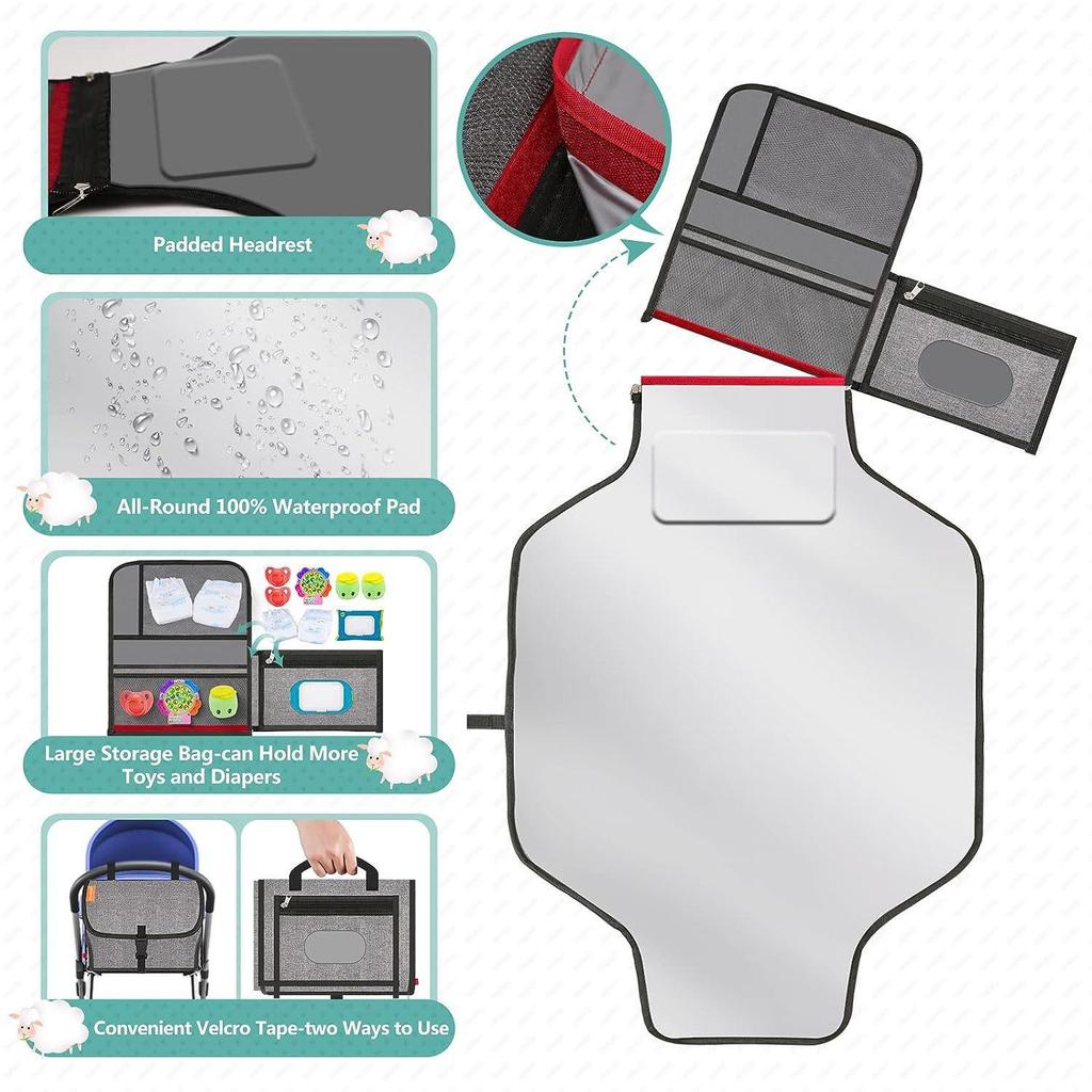 Portable Waterproof Diaper Changing Pad & Travel Mommy Bag