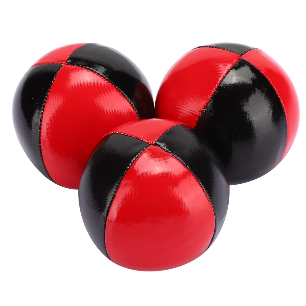 3PCS Red Black PU Leather High End Portable EPS Fine Colloidal Particle Juggling Ball