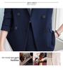Women's 2024 Double-Breasted Black Suit Set: Elegant Professional Blazer Uniform for Hotel Managers
