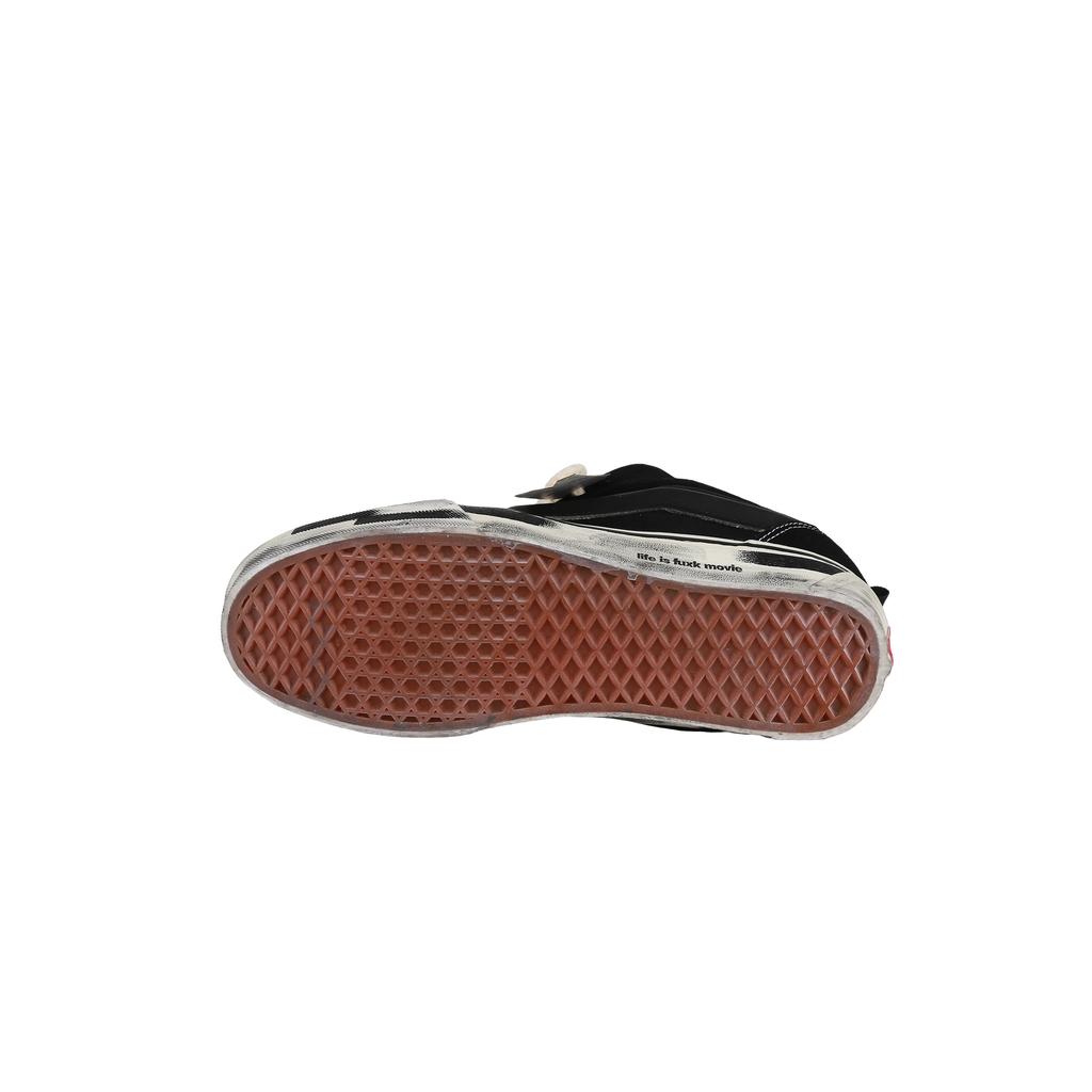 Vans Knu Skool Destiny Fabric Wrapping, Wear Resistant And Non Slip Low top Skateboard Shoes Unisex Black White VN0009QC6BT1(Team368-)