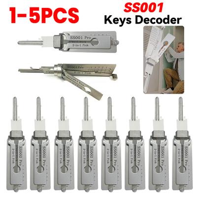 2-in-1 Stainless Steel Key Decoder Portable Precision Hook And Pickup Hand Tool O-ring Pickup Kit Lock Decoder Repair Tools