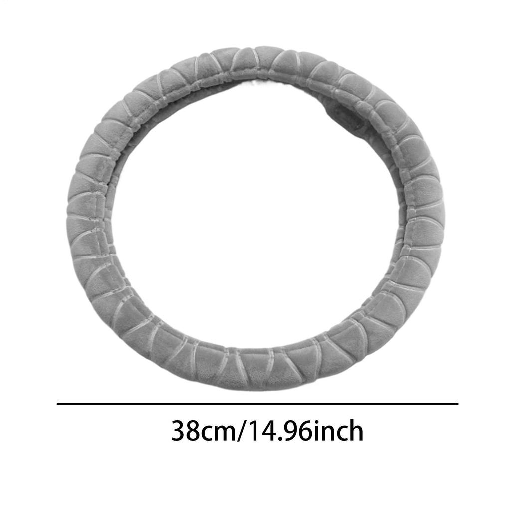 12V Heated Steering Wheel Cover Warm Car Steering Wheel Wrap Winter Plush Anti-Slip Warm Vehicle Interior For SUV Sedan
