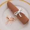 4Pcs Gold Bow Napkin Ring, Reusable Napkin Holder, Suitable For Valentine'S Day, Parties, And Wedding Table Decorations
