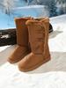 Stivali da Neve da Donna 2026 Autunno e Inverno Ispessiti e Imbottiti, Gambale Medio e Alto, Pelle Scamosciata, alla Moda, Stivali Lunghi in Cotone