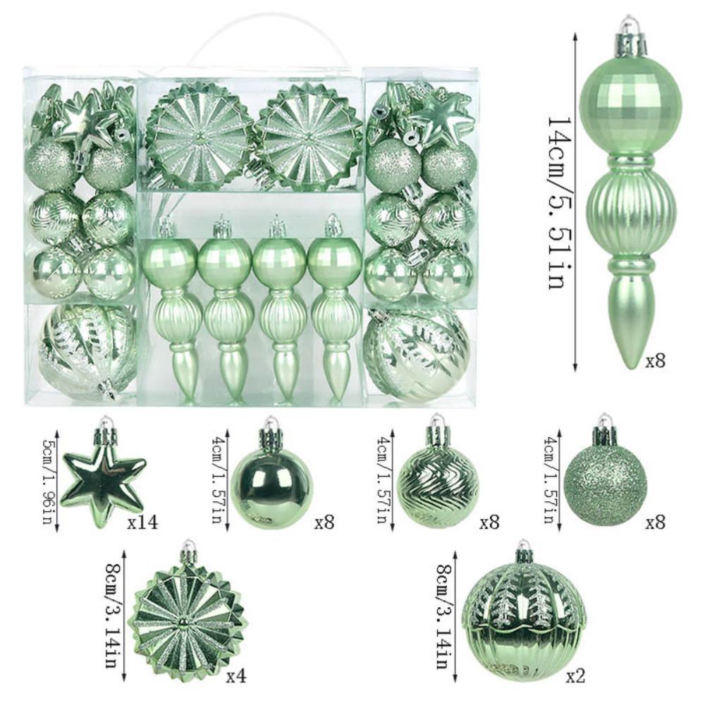 52pcs Gold Color Christmas Ball Ornaments Painted Christmas Ornament Set Christmas Celebration