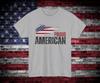 Proud American T-Shirt | Unisex Summer Tee, Patriotic Gift (Black Text)