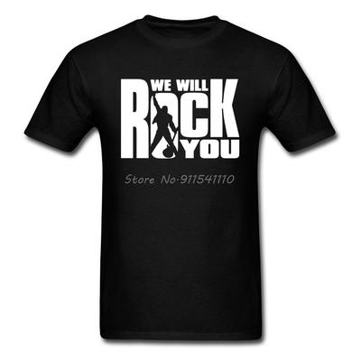 We Will Rock You T-shirt For Men T Shirt Letter Hip Hop Rock Funky Tshirt Streetwear Cotton Women Tops Men Clothing