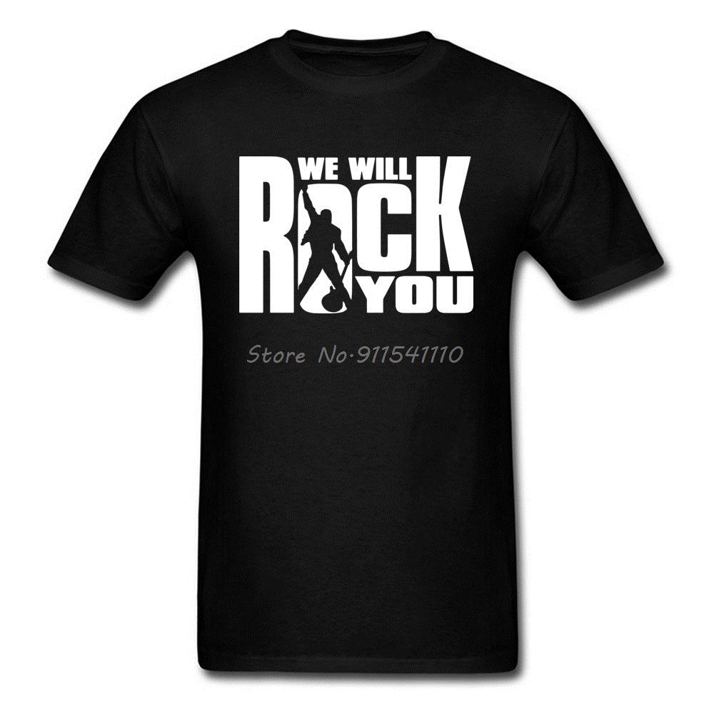 

Футболка We Will Rock You для мужчин футболка с надписью хип-хоп рок фанки футболка уличная одежда хлопок женские топы мужская одежда 2XL