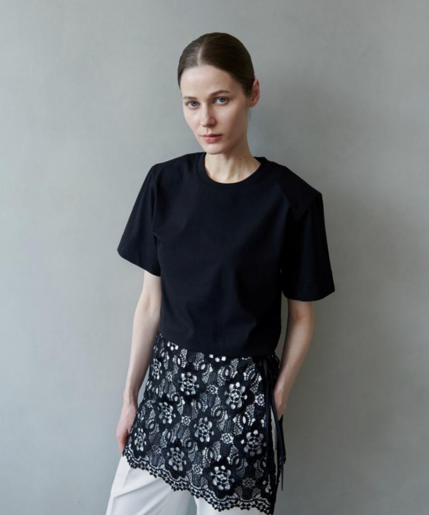 Owaiwai Lace Wrap Layered Skirt_Black